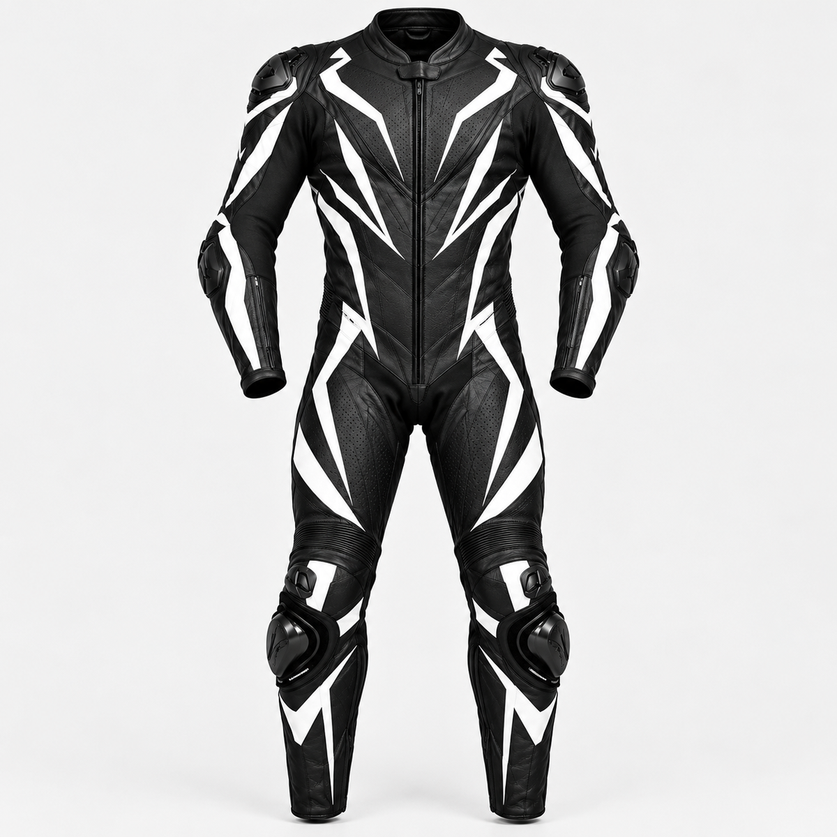 FORGEWORN Shadowline – Black & White One-Piece Racing Suit