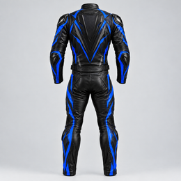 FORGEWORN Electric Strike — Black & Blue 2-Piece Racing Suit
