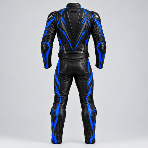 FORGEWORN Electric Strike — Black & Blue 2-Piece Racing Suit