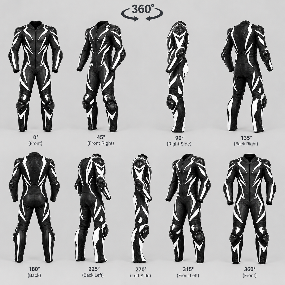FORGEWORN Shadowline – Black & White One-Piece Racing Suit