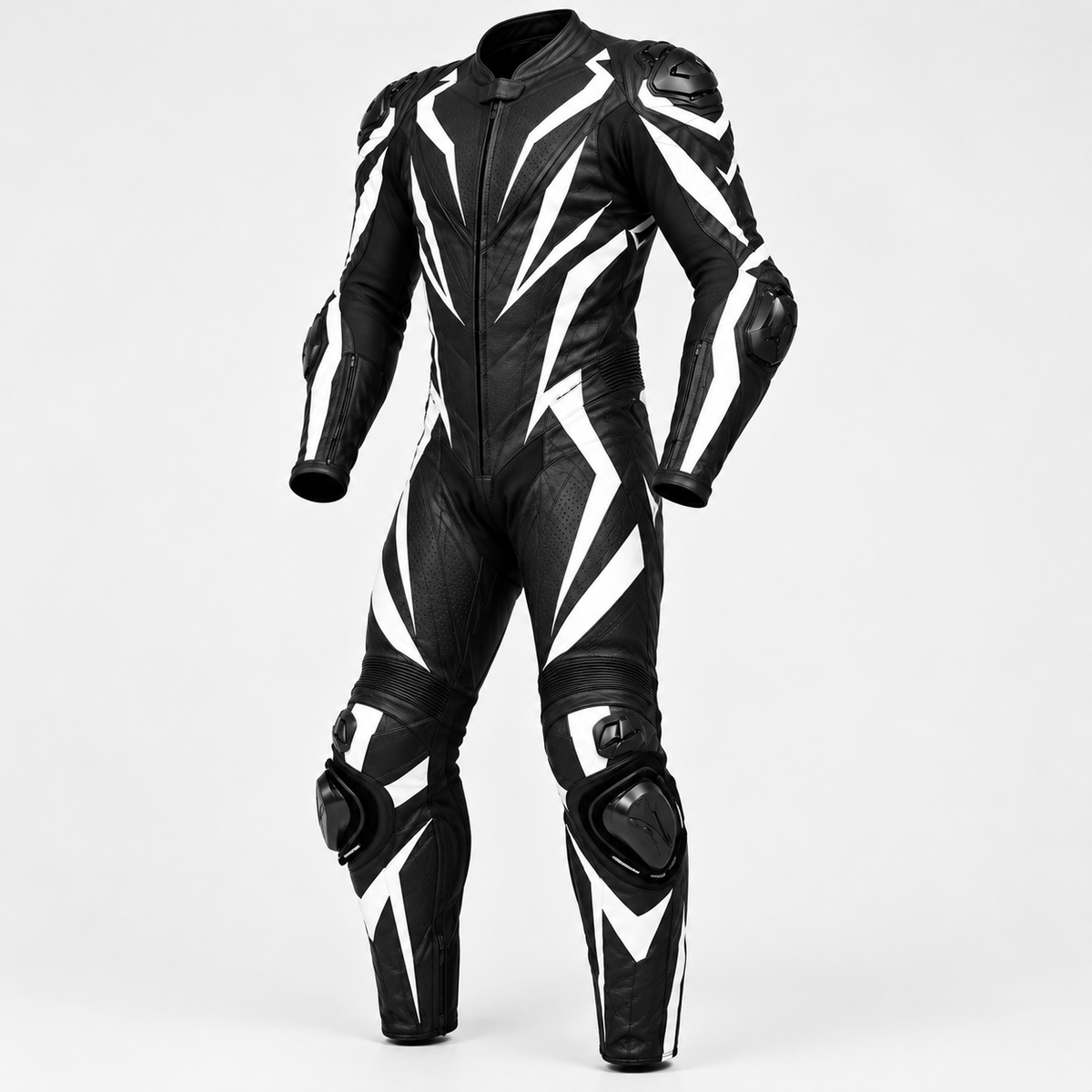 FORGEWORN Shadowline – Black & White One-Piece Racing Suit